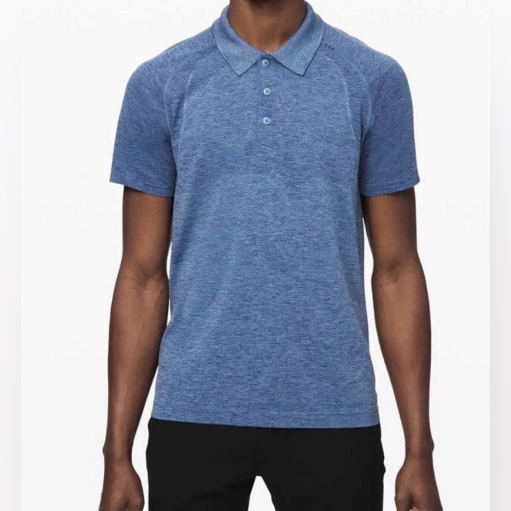 Lululemon Metal Vent Tech Polo 2.0 Midnight Shadow Tempest Blue Size Medium